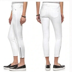 Madewell White Jeans Ankle Zip